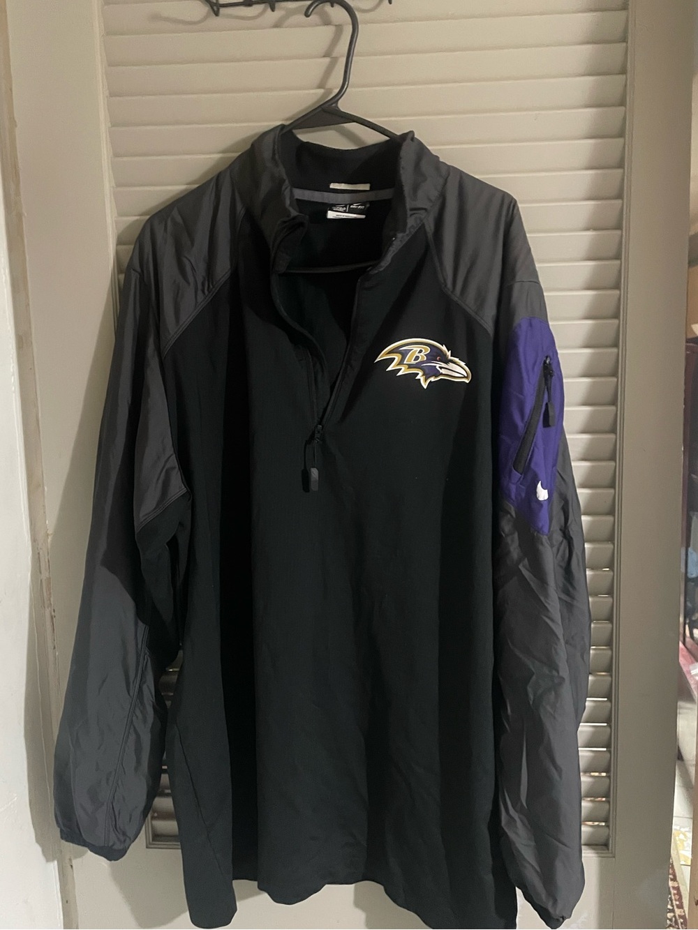 Nike Black & Purple Baltimore Ravens Pullover Windbreaker